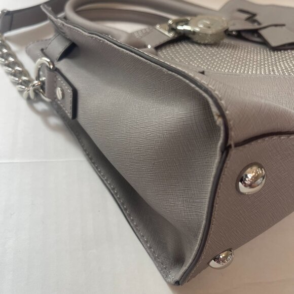Michael Kors Hamilton EW Micro Stud Stripe Grey Leather Handbag - Picture 5 of 12